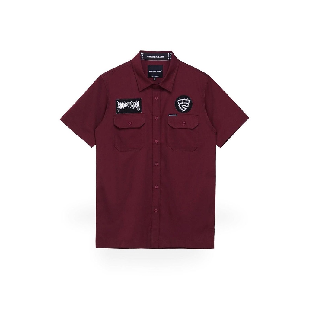 KEMEJA LENGAN PENDEK / WORKSHIRT FRIDAY KILLER OSLO MAROON ORIGINAL