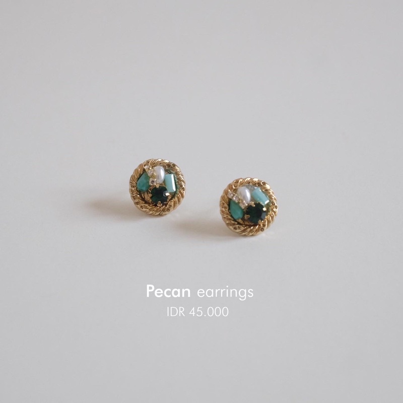 Ark.co - PECAN earrings anting tusuk gemstone vintage