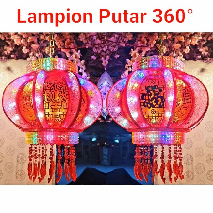 NEW Lampion Putar LED 360 Lampu Imlek Fu Dekorasi Lampion Imlek Murah