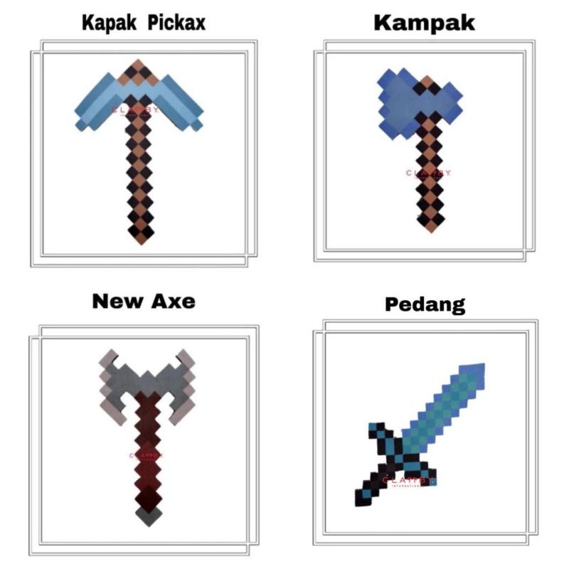 Pedang Mainan Minecraft The New Blue Axe | Senjata Mainan Kapak