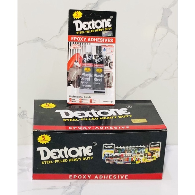 

Lem Dextone Lem Besi - plastic Epoxy Adhesives 5 mins 1 Kotak isi 12 Pcs