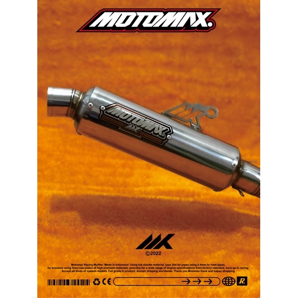 Silincer Knalpot MOTOMAX RACING ORIGINAL type M14A (stainless steel) KNALPOT ROADRACE KNALPOT DRAGBI