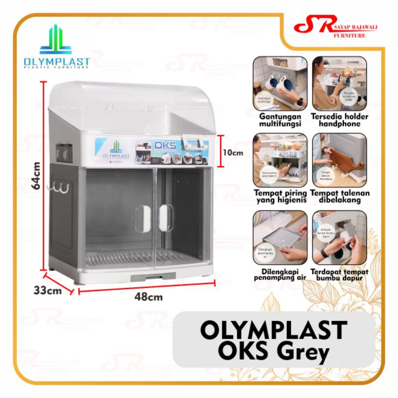 Rak Piring Olymplast Oks Grey(dwi)