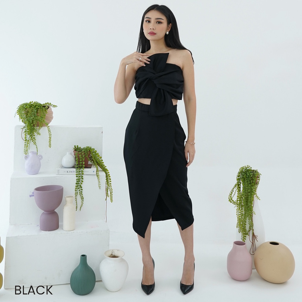 One Set Skirt Clay Setelan Dress Wanita