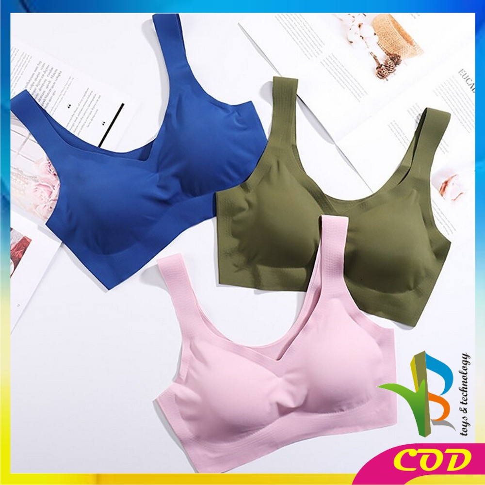 RB-P44 Bra Busa Tanpa Kawat Bahan Halus Pakaian Dalam Wanita Elastis Push Up Sport Bra BH Yoga Murah