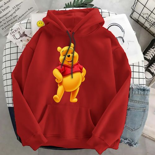 Hoodie Winnie The Pooh Wanita - Jaket Hoodie Jumper - Bahan Fleece