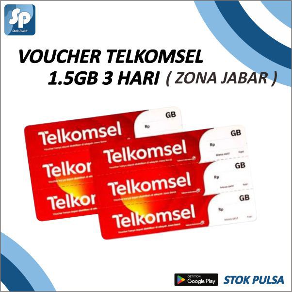 Voucher Kuota Internet Telkomsel 1,5GB 3 Hari JABAR