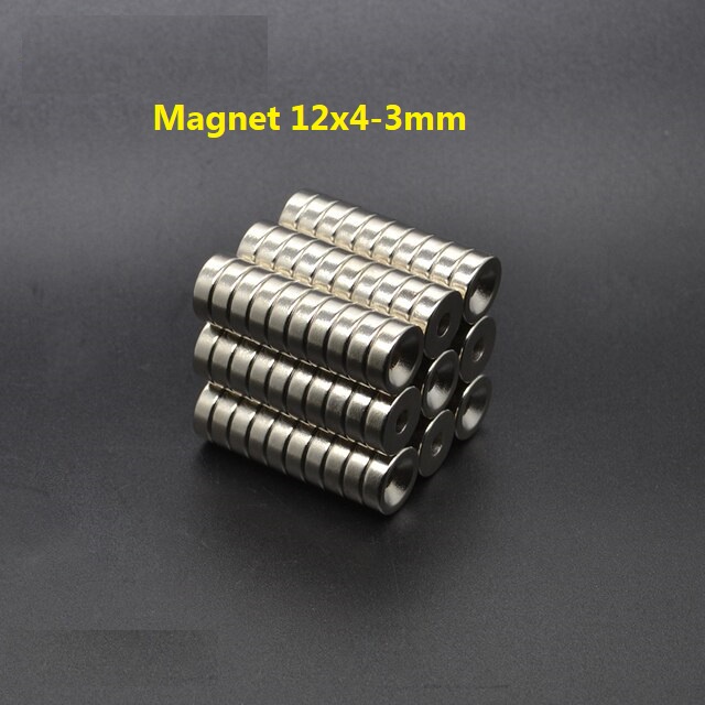 1Pcs Magnet Bulat bolong countershunk 12x4-3 12x4mm lubang 3mm tebal 4mm N35 magnet putih diameter 1