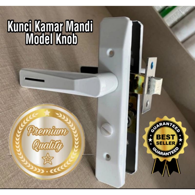 Kunci Pintu Kamar Mandi/Handle WC Knob Warna Putih &amp; Hitam Satu Set