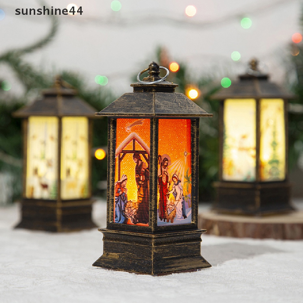 Sunshine Lampu Lentera LED Bentuk Santa Claus Untuk Dekorasi Natal