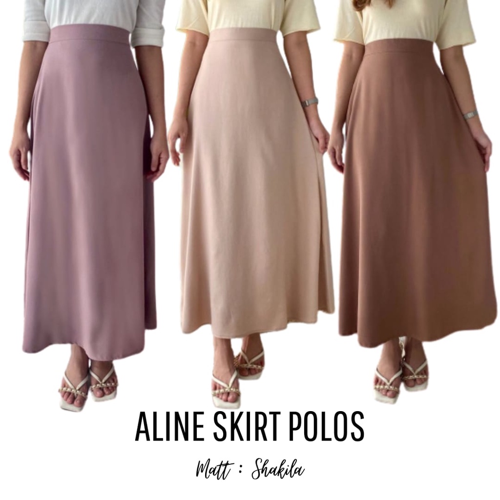 ROK POLOS A-LINE SKIRT / GEA SKIRT POLOS ROK SHAKILA / ROK SPAN KERJA / ROK PANJANG