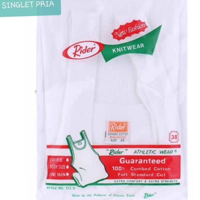 Inner Singlet Pria Rider/Kaos Kutang Ukuran Besar 38,40.42 Ori