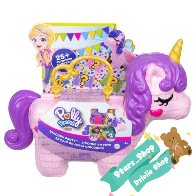 Polly Pocket Unicorn Party Large Size Original / Mainan Figure Anak stock ada