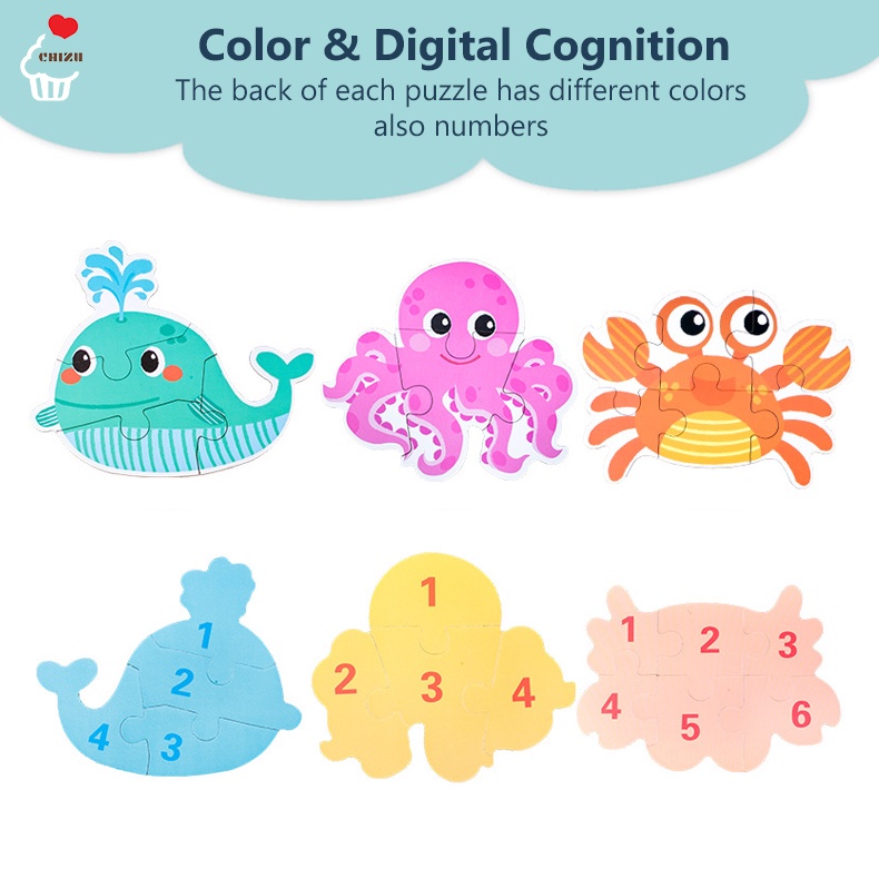 Duoqu Puzzle Games 6 Pattern | 6in1 Wooden Jigsaw Puzzle in a Tin Box | Puzzel Kayu Kotak Kaleng Tinbox 6 in 1 | Hewan Binatang Dinosaurus Transportasi Kendaraan Lucu | Mainan Edukatif Edukasi Anak Balita Bayi My First Step