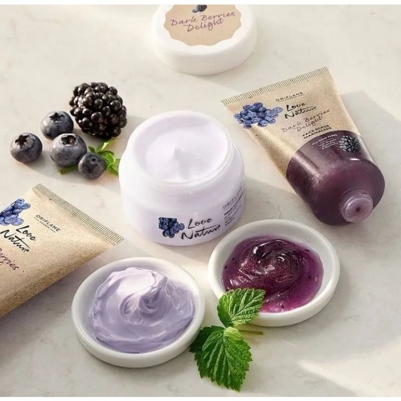 Love Nature Dark Berries Delight Yoghurt Face Cream/Face Mask Smoothie/Face Scrub Marmalade