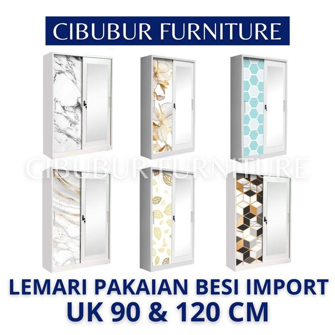 Lemari Pakaian Besi Lemari Baju Plat Besi Sliding Import 90 120 Cm Oriander