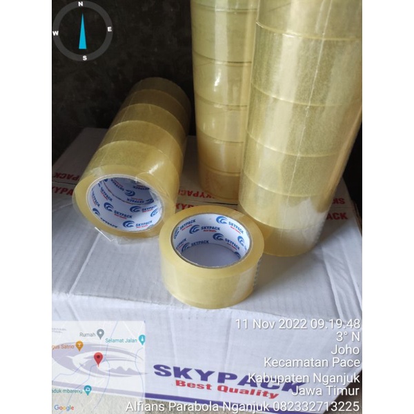 

lakban bening Skypack ukuran 45mmx80yard