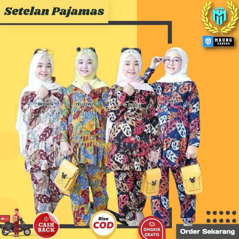 Setelan Anak Perempuan  / Pajamas / Dres Anak / Tunik Anak / Baju Anak Perempuan | Usia 1-12 Tahun