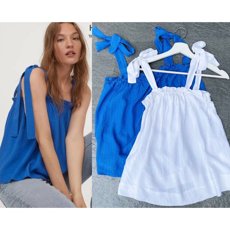 HnM blue n white top
