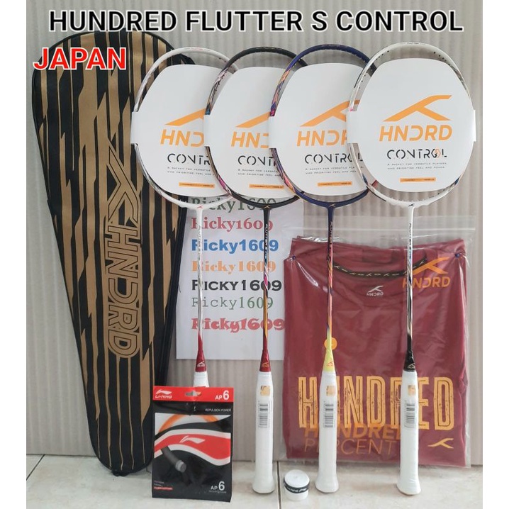 RAKET BADMINTON HUNDRED FLUTTER S CONTROL - PRECISE CONTROL - TENSION 32 LBS - SHAFT FLEXIBLE - ORIG