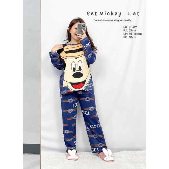 MDLV ~ MDLV BAJU TIDUR SET MICKEY HAT PP BAJU TIDUR IMPORT CEWEK BEST SELLER PIYAMA DEWASA FASHION IMPORT