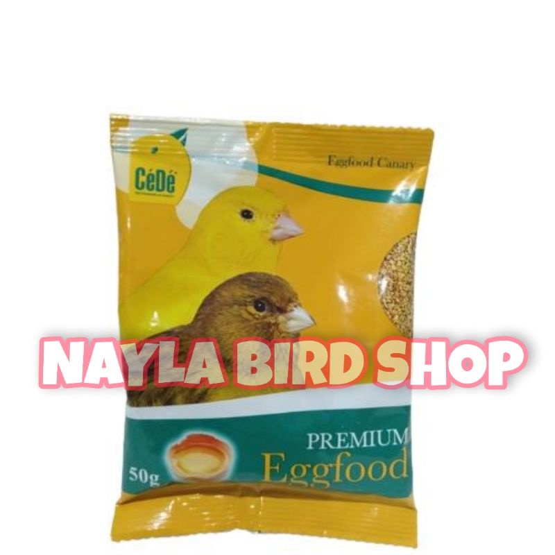 CEDE PREMIUM EGG FOOD KEMASAN PLASTIK 50 gram KEMASAN BARU cd kenari versele laga