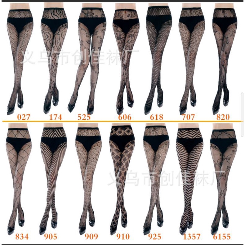 ST23 aneka macam motif Stocking Celana Jaring kecil kaos kaki transparant