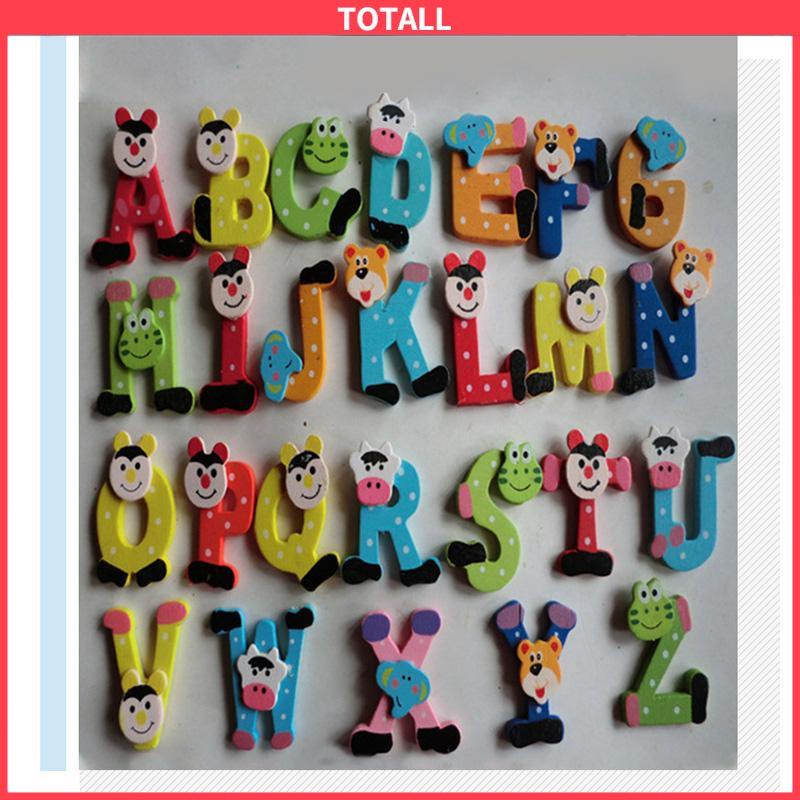 COD Stiker Kulkas Magnet Lucu Kartun Alphabet Tempelan Kayu Bahan Untuk Dekorasi Kulkas-Totall