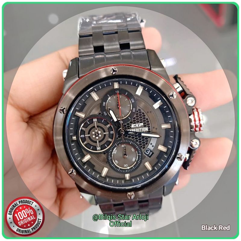 Jam Tangan Expedition EXP E6748 Tali Rantai Hitam Original