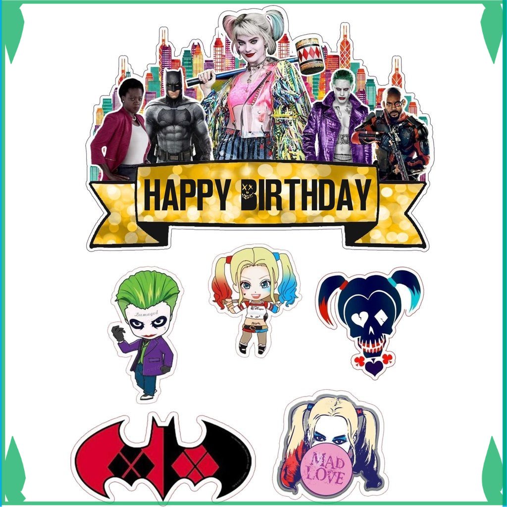 

TOPER KUE TOPPER CAKE ULANG TAHUN / HIASAN KUE SUICIDE SQUAD FADHILSOUVENIR