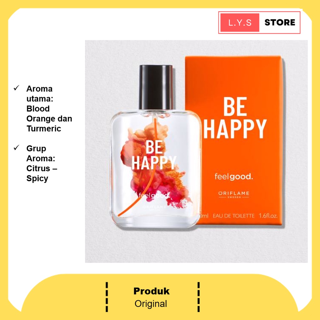 Kosmetik wanita/Parfum pria/Parfum wangi tahan lama/Be Happy EDT Oriflame