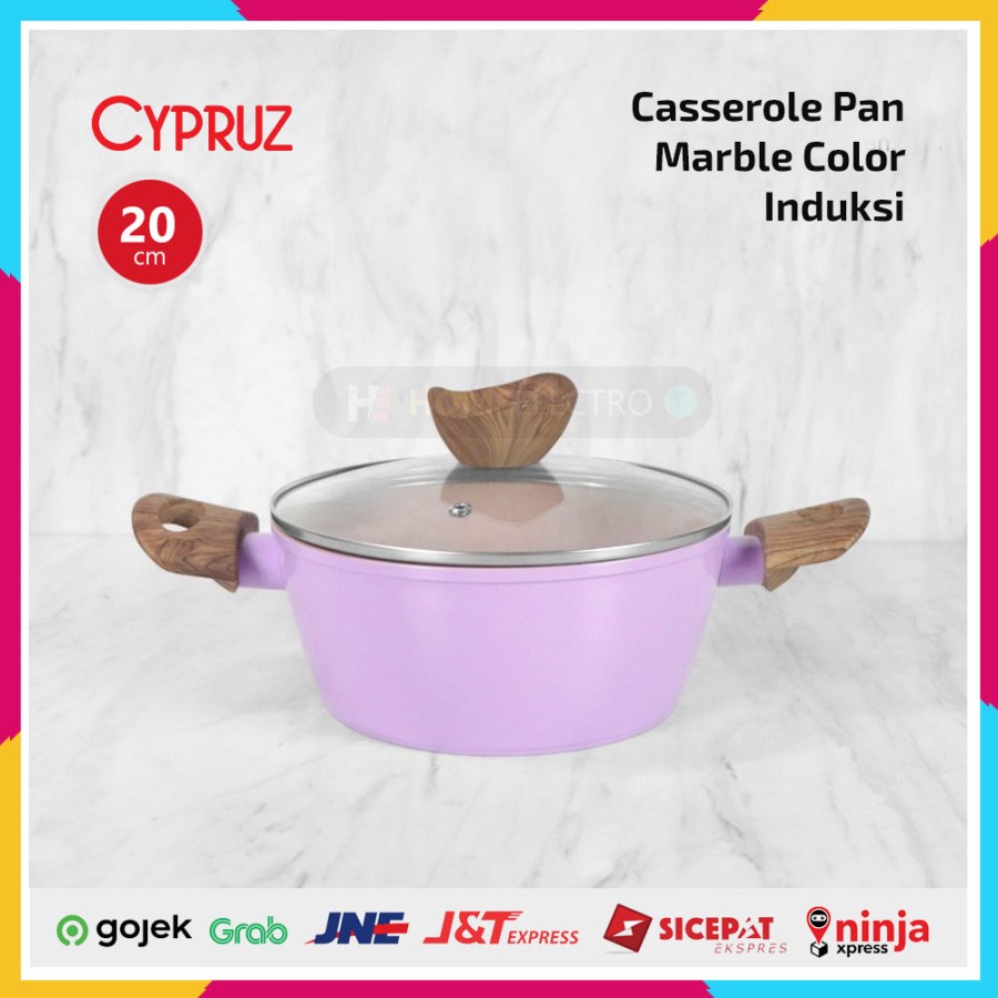 Panci Color Marble Casserole + Tutup 20cm Cypruz PI-0835