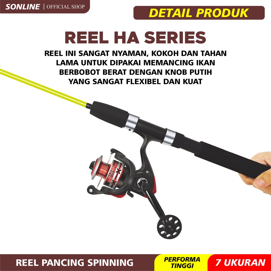 SONLINE Reel Pancing Rell Rill Pancing Katrol Kerekan Pancing Fishing Reel Spool Metal Aluminium HA