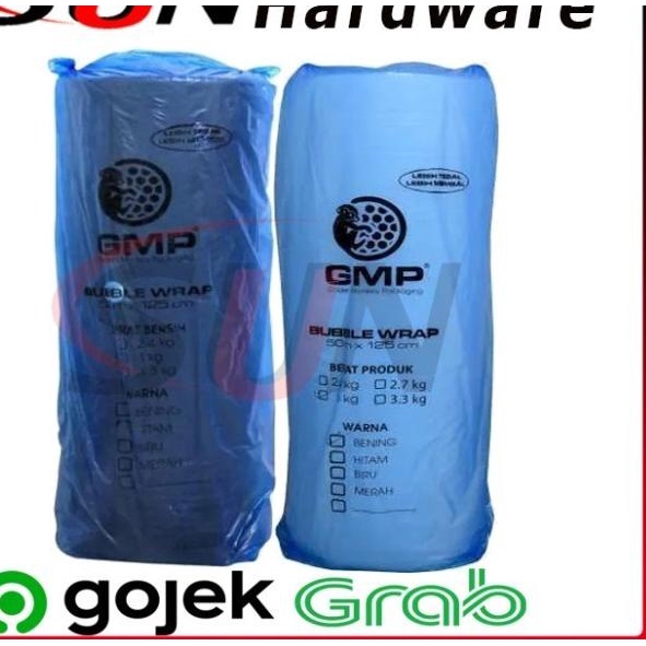 

Bubble Wrap GMP Roll 50 M x 125 CM 3 KG Buble Hitam Putih Transparan - Putih