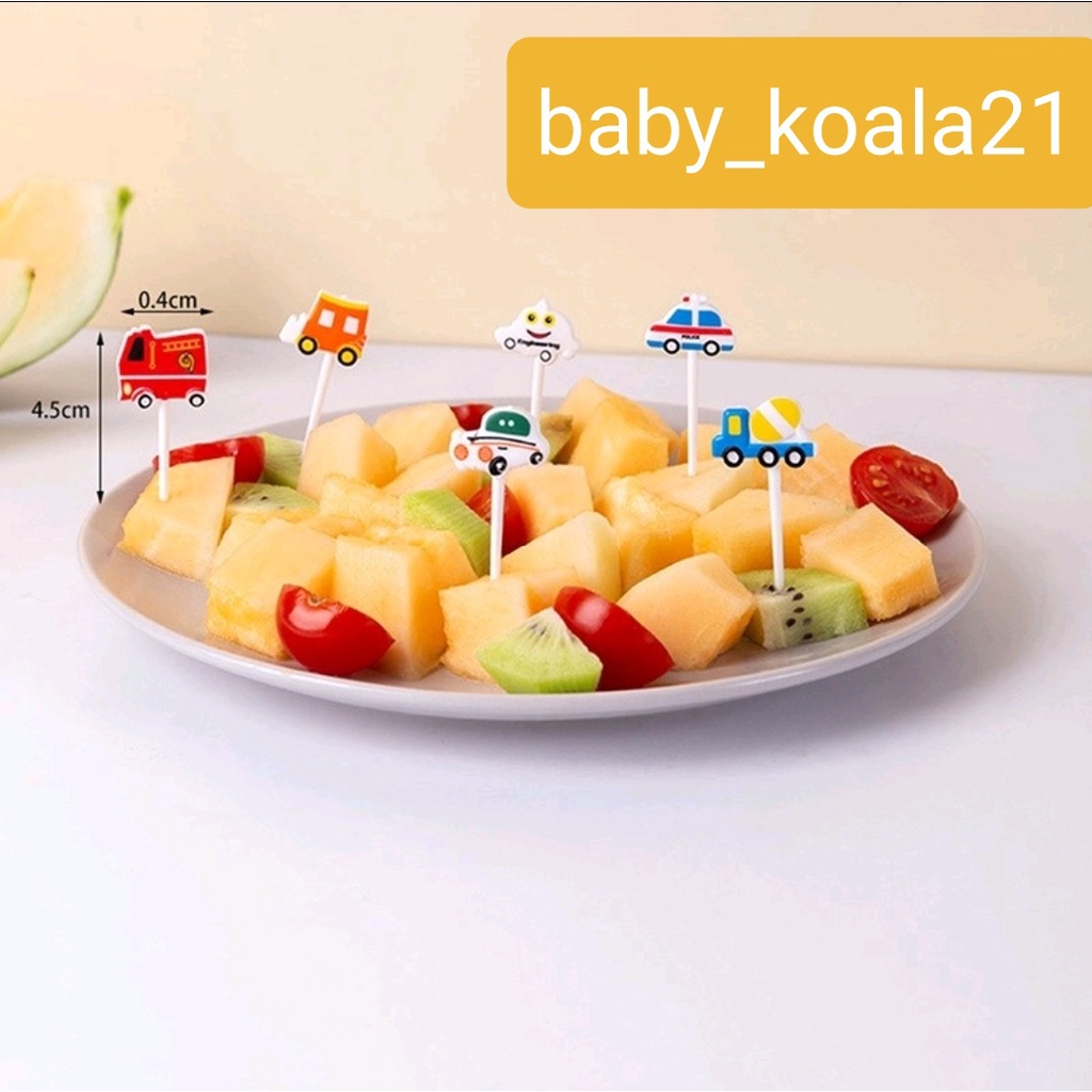 [DEASTORE] GARPU BUAH MODEL CAR - MINIATUR MOBIL / DESSERT FORK EYE / GARPU ANAK / HIASAN BEKAL MAKAN ANAK / TUSUKAN BENTO BUAH / CHILDREN FRUIT FORK DECORATION DESSERT TOOTHPICKS