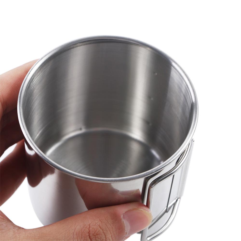 Lanfy Mug Stainless Steel Gaya Industri Hiking Outdoor Tools Camping Metal Travel Mug Retro Mug