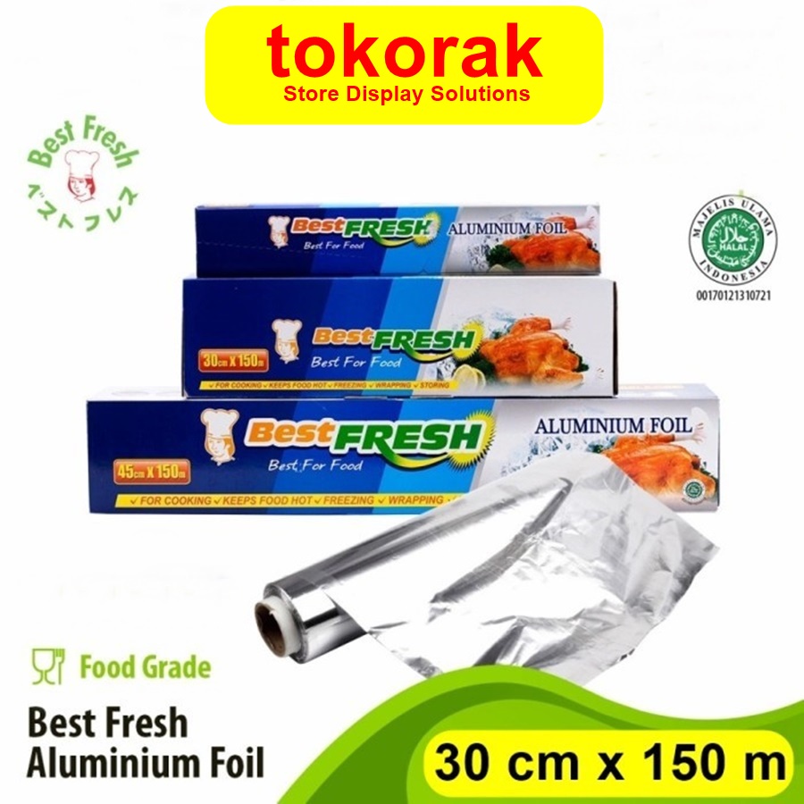 ALUMINIUM FOIL ROLL 30 CM x 150 M BEST FRESH WRAPP FOR FOOD