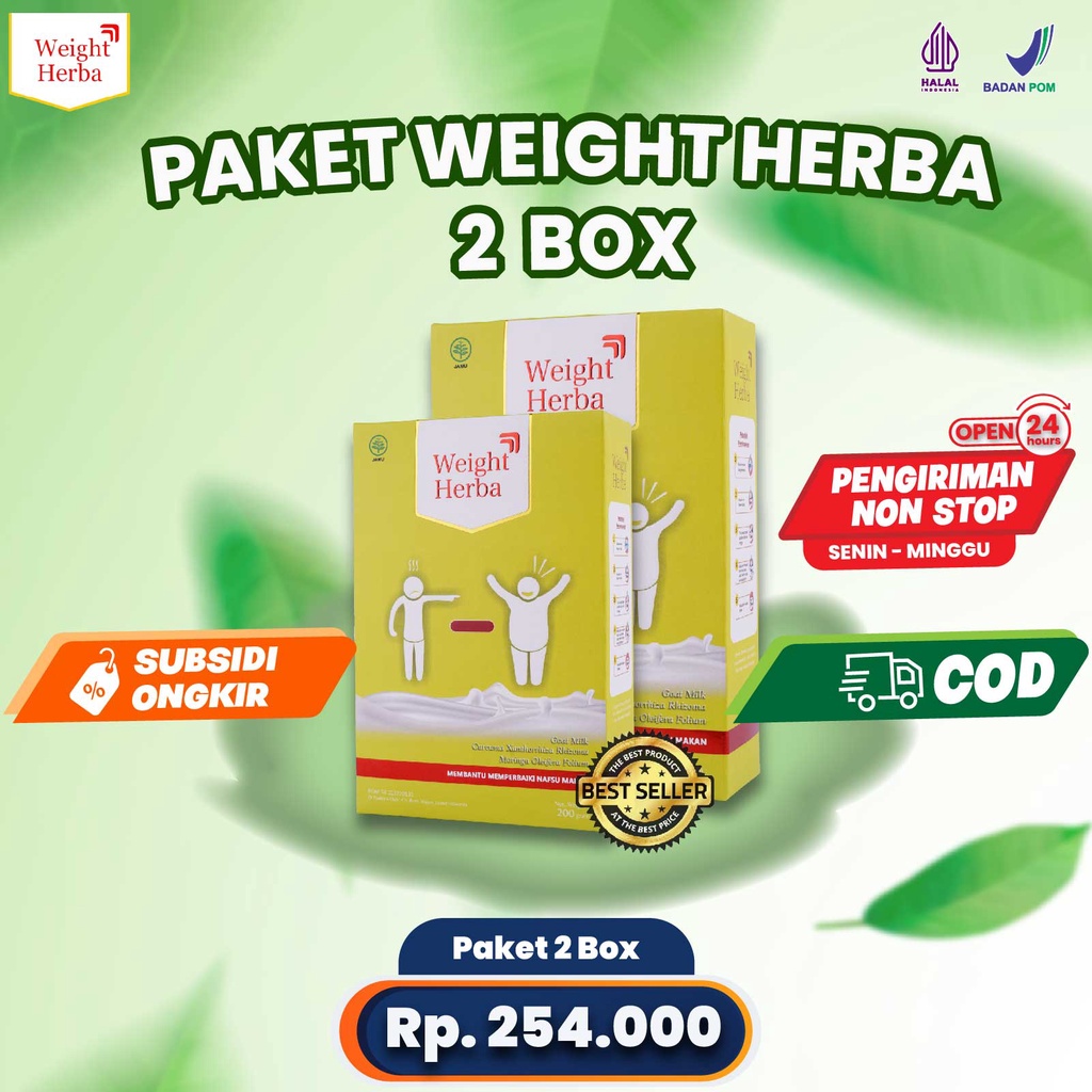 

Weight Herba 2 Box- Susu Etawa Penambah Berat Badan Ideal Susu Penambah Nafsu Makan
