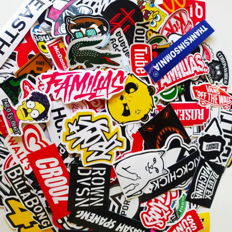 

Paket stiker brand random isi 100 picis