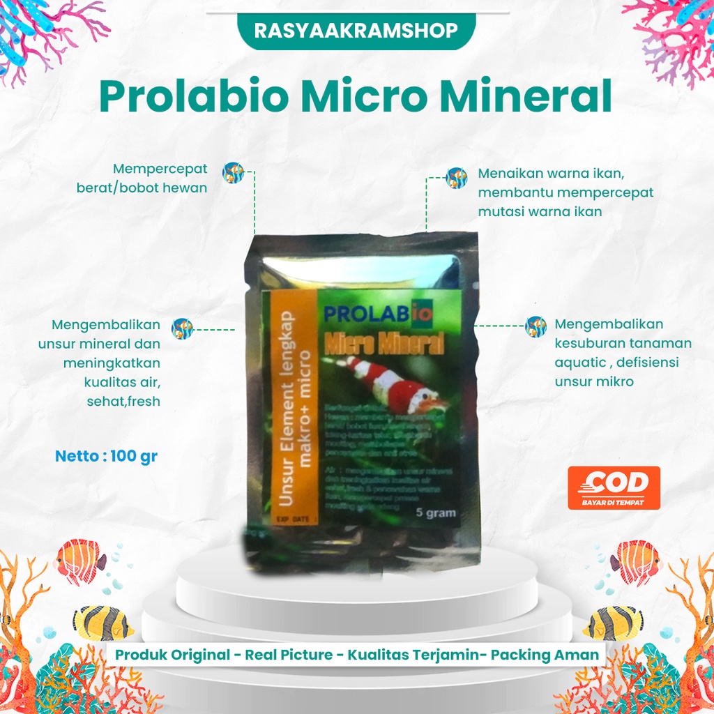 Jual Micro Mineral Prolabio 5 Gram Original Prolab Nutrisi Ikan Hias ...