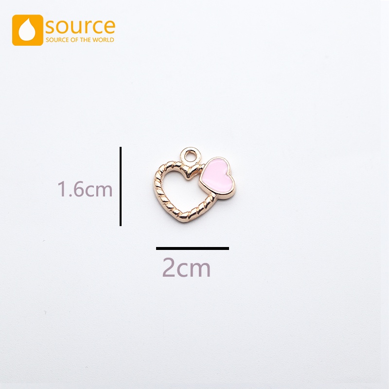 8pcs Liontin Kalung Gelang Bentuk Hati Bahan Alloy Untuk Aksesoris Pakaian Wanita