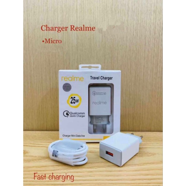 TC AK933FC CHARGER REALME MICRO USB 25W FAST CHARGING X2 3 5 7 8 C1 C2 6S 6 PRO C3 5 5i 7i C11 C15 C