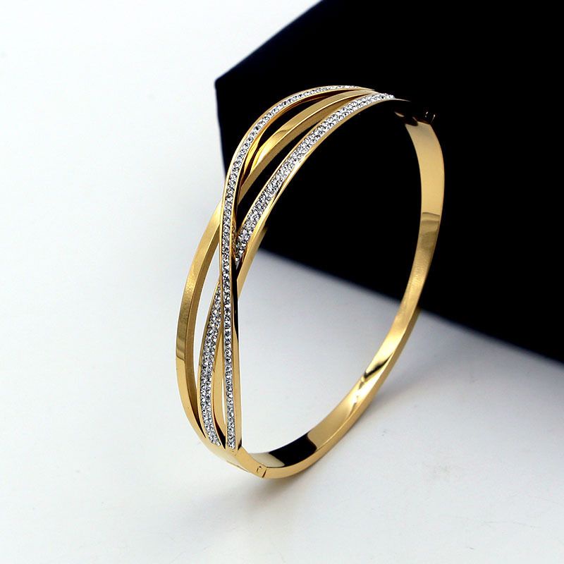 Gelang Bangle Wanita Titanium Asli Stainles Stel Gelang Korea Model Terbaru