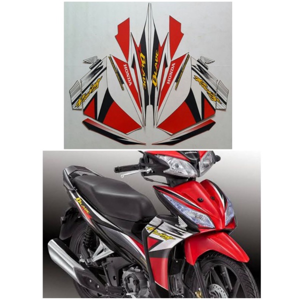 Stiker Striping Blade Racing S 2013 Hitam Merah