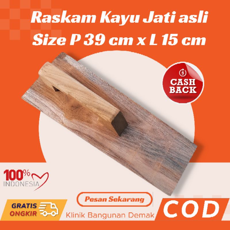 Raskam Roskam kayu jati murah 40 cm / roskam plester acian kayu jati 40 cm
