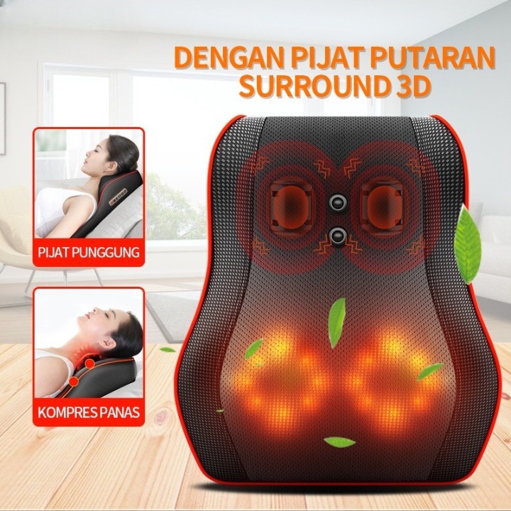 PROMO Bantal Pijat 8 bola Bantal Pijat Elektrik Pijat Bahu Dan Tulang Belakang Leher Multifungsi