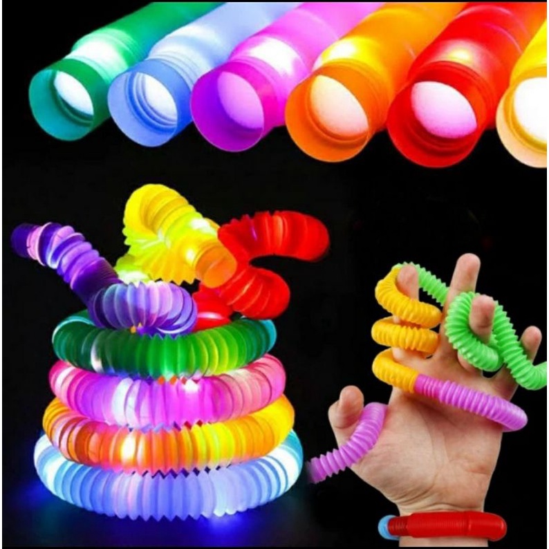 LIGHT UP POP TUBES pop pipes mainan lampu stick pipa selang fidget toys
