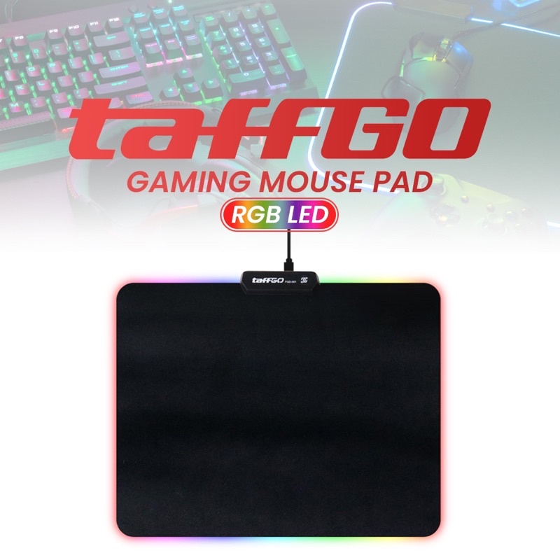 TaffGO Gaming Mouse Pad Glowing RGB LED High Precision 250 x 300 x 4mm - FGD-001