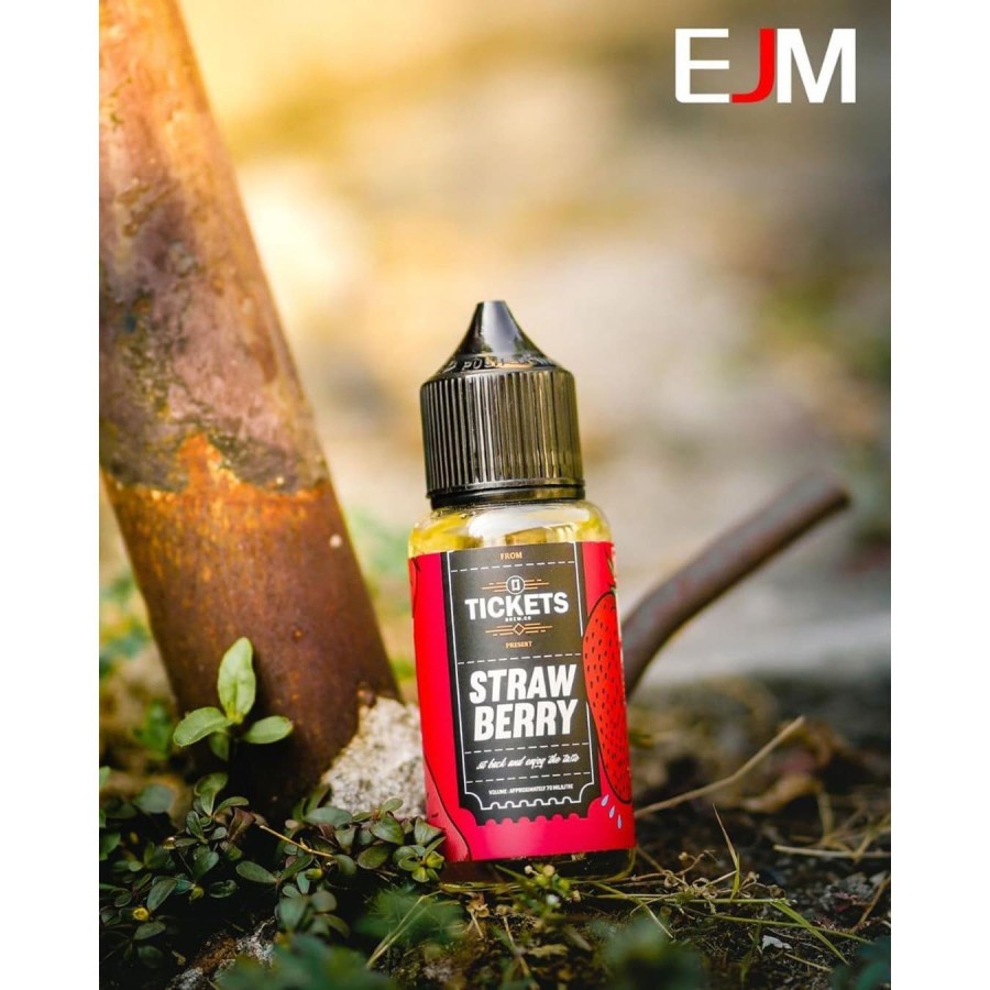 EJM LIQUID VAPE TICKETS STRAWBERRY 60ML FREEBASE - LIQUID USA