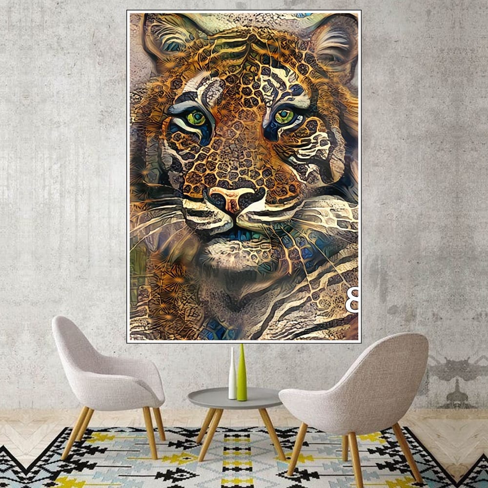Hiasan Dinding Poster Gambar Harimau Xtra Jumbo Besar Best seller Ukuran 100x70cm 150x100cm 200x100c